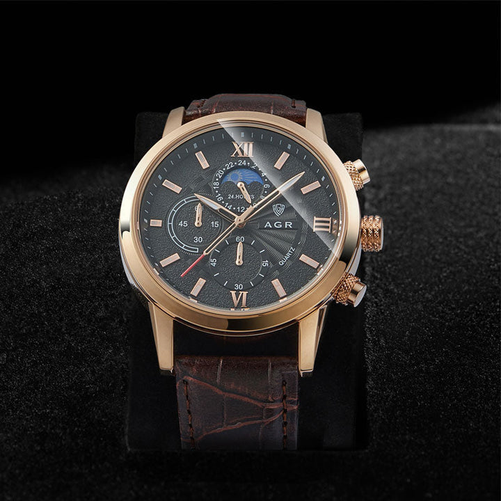 Orologio al quarzo in pelle di lusso