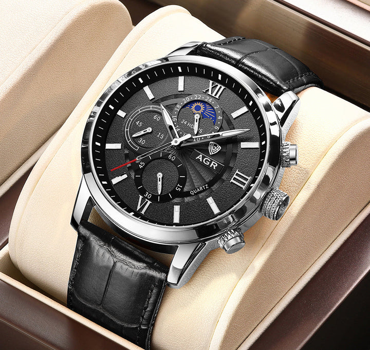 Orologio al quarzo in pelle di lusso