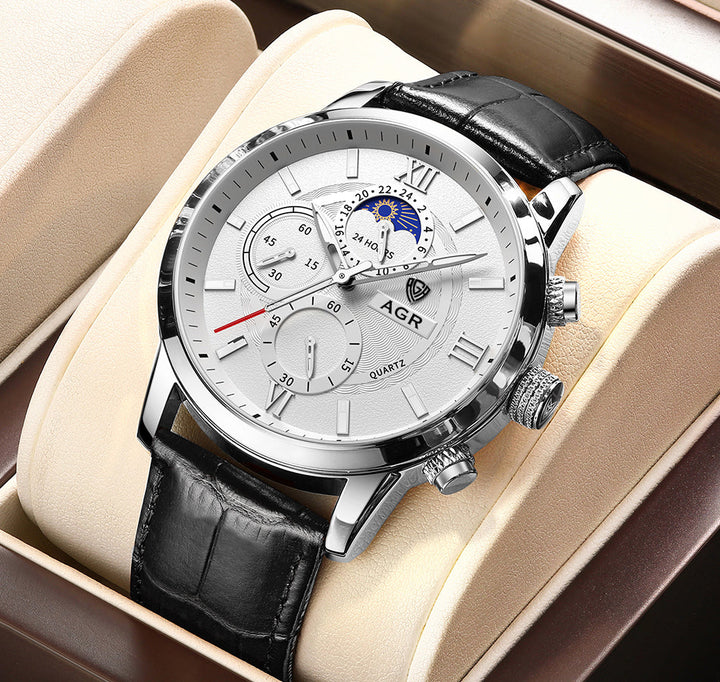Orologio al quarzo in pelle di lusso
