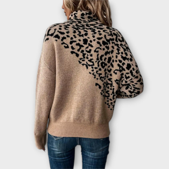 Giuseppina | Maglione in maglia con motivo leopardato