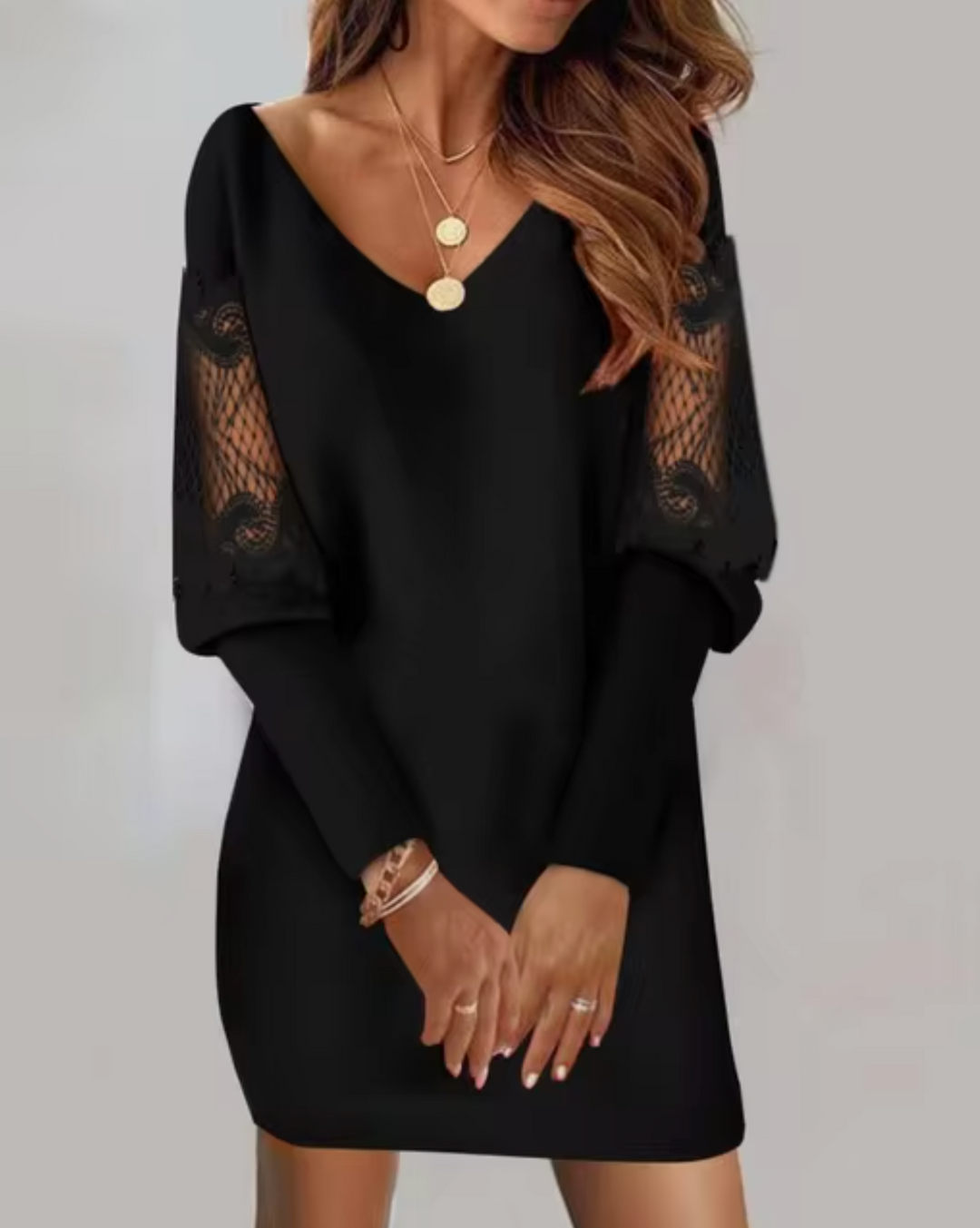 Zane | Miniabito elegante in pizzo con scollo a V