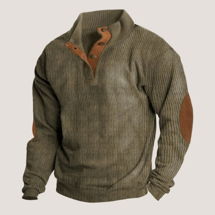 Berto | Maglione in Velluto Cotone con Collo