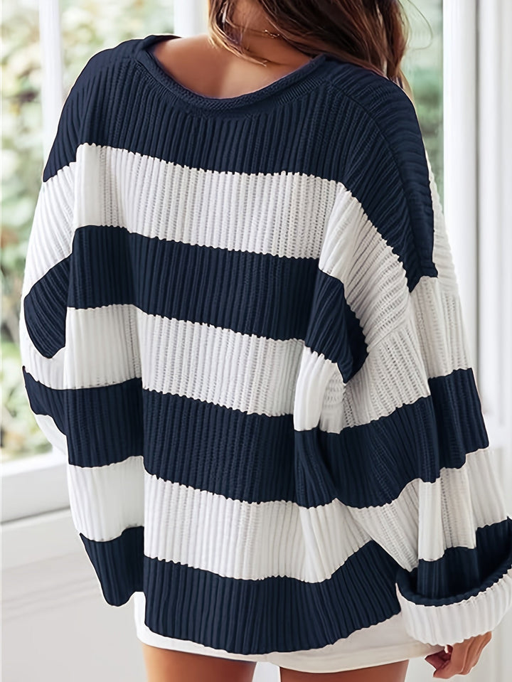 Ornella | Maglione a collo rotondo a righe