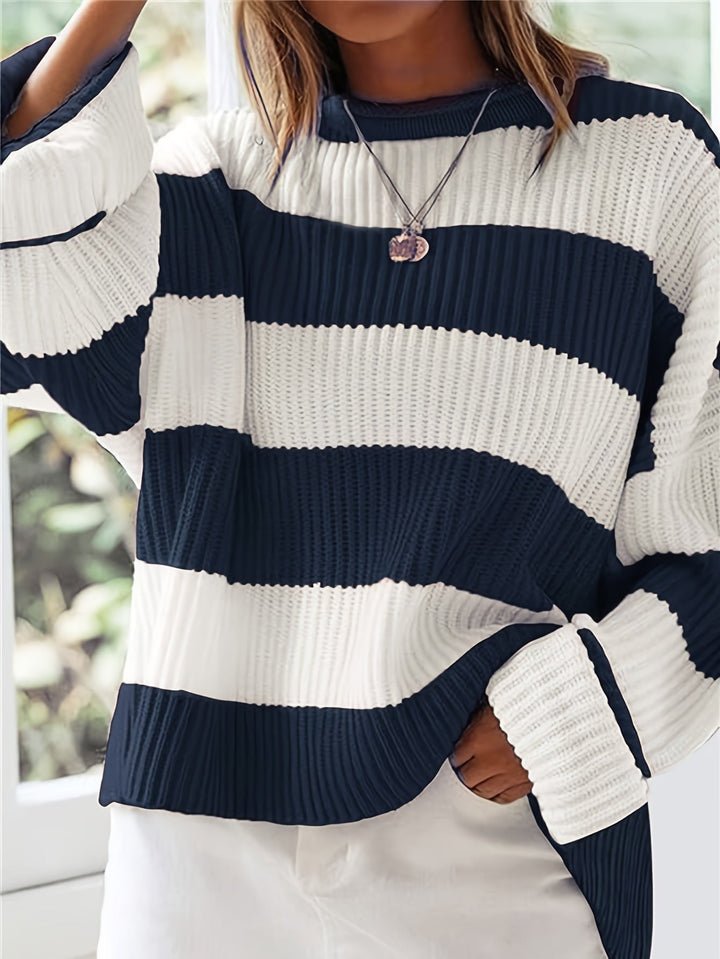 Ornella | Maglione a collo rotondo a righe
