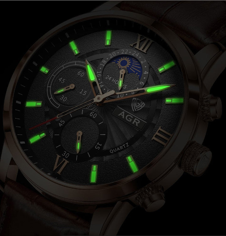 Orologio al quarzo in pelle di lusso