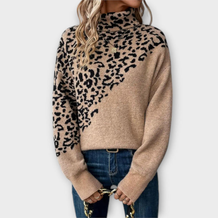 Giuseppina | Maglione in maglia con motivo leopardato