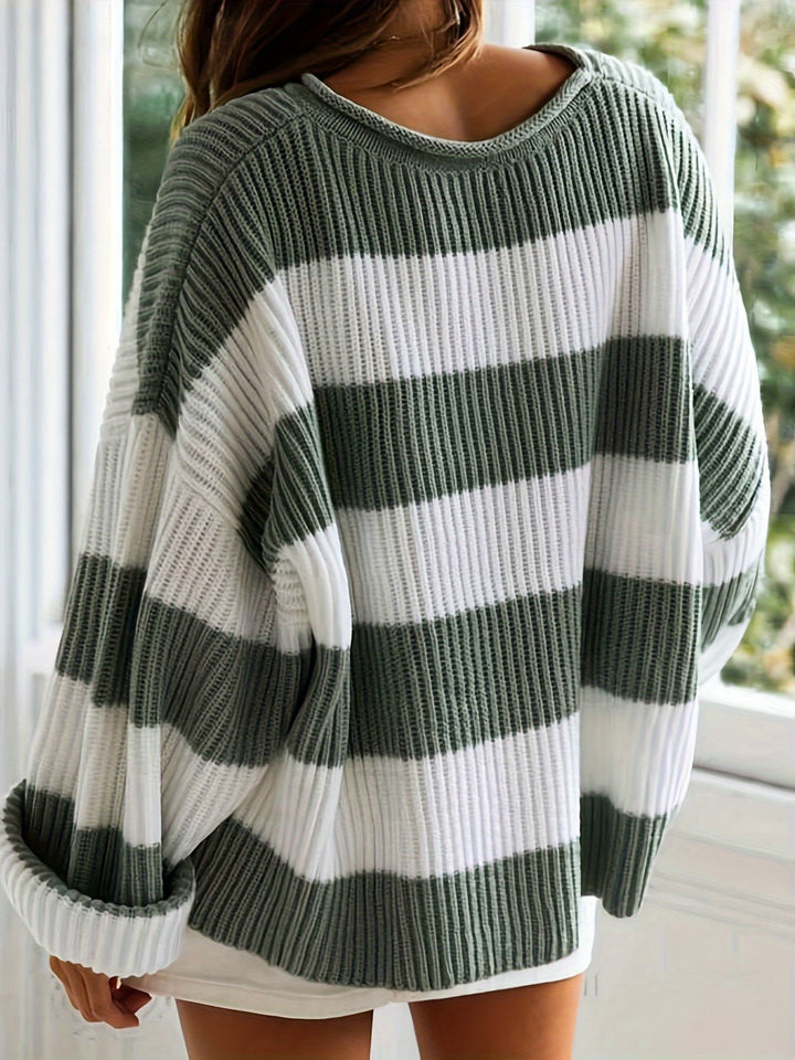Ornella | Maglione a collo rotondo a righe