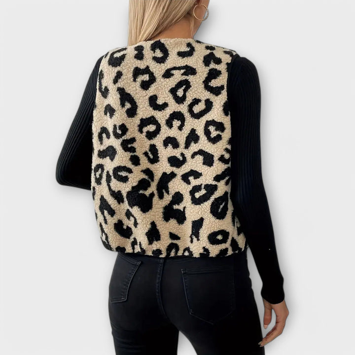 Jolanda | Gilet leopard elegante