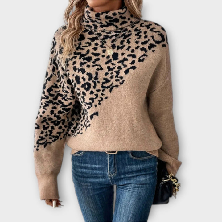 Giuseppina | Maglione in maglia con motivo leopardato